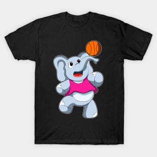 Elephant as Basketball player with Basketball T-Shirt